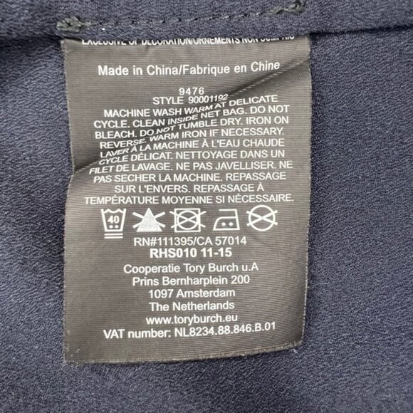 TORY BURCH ARIANA‎ V Neck Tunic with Taping Blouse Embroidered Knit Trim Size 4 - Picture 16 of 16